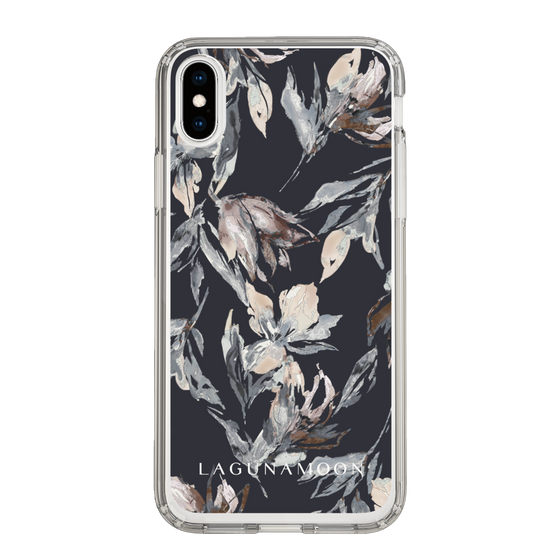 Slim Protection Case［ LAGUNAMOON - NuanceFlower - Navy ］