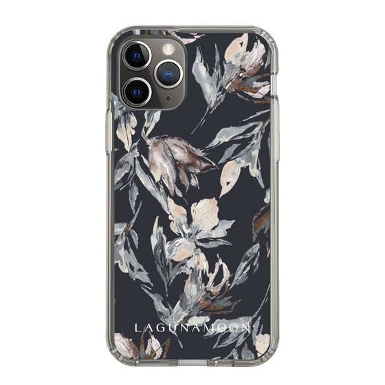 Slim Protection Case［ LAGUNAMOON - NuanceFlower - Navy ］