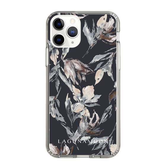 Slim Protection Case［ LAGUNAMOON - NuanceFlower - Navy ］