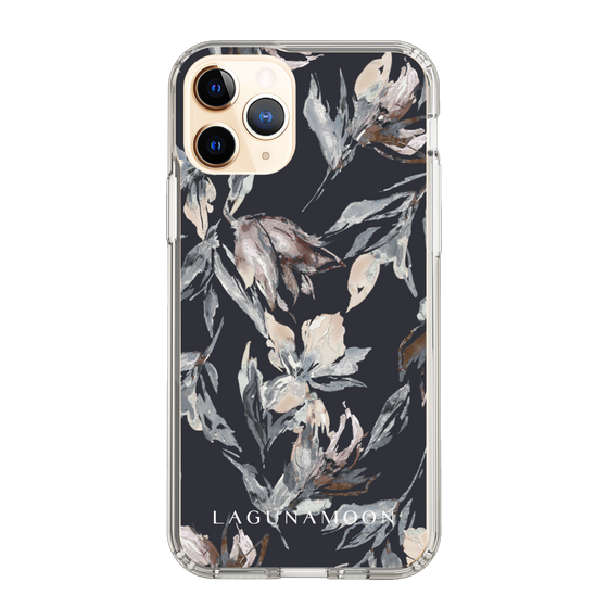 Slim Protection Case［ LAGUNAMOON - NuanceFlower - Navy ］