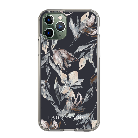 Slim Protection Case［ LAGUNAMOON - NuanceFlower - Navy ］