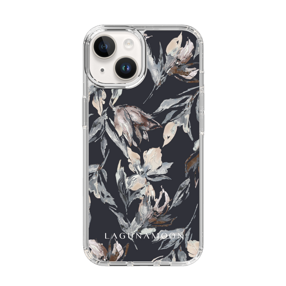Slim Protection Case［ LAGUNAMOON - NuanceFlower - Navy ］