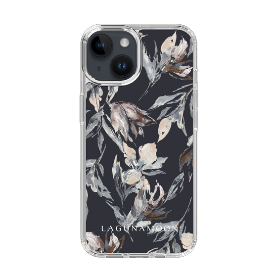 Slim Protection Case［ LAGUNAMOON - NuanceFlower - Navy ］