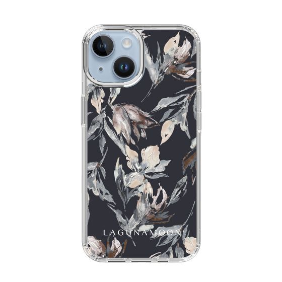 Slim Protection Case［ LAGUNAMOON - NuanceFlower - Navy ］