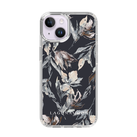 Slim Protection Case［ LAGUNAMOON - NuanceFlower - Navy ］