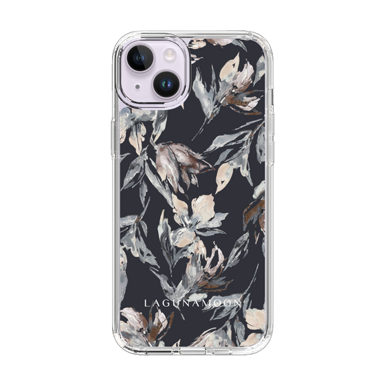 Slim Protection Case［ LAGUNAMOON - NuanceFlower - Navy ］