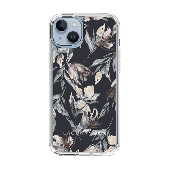 Slim Protection Case［ LAGUNAMOON - NuanceFlower - Navy ］