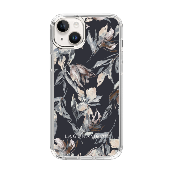 Slim Protection Case［ LAGUNAMOON - NuanceFlower - Navy ］