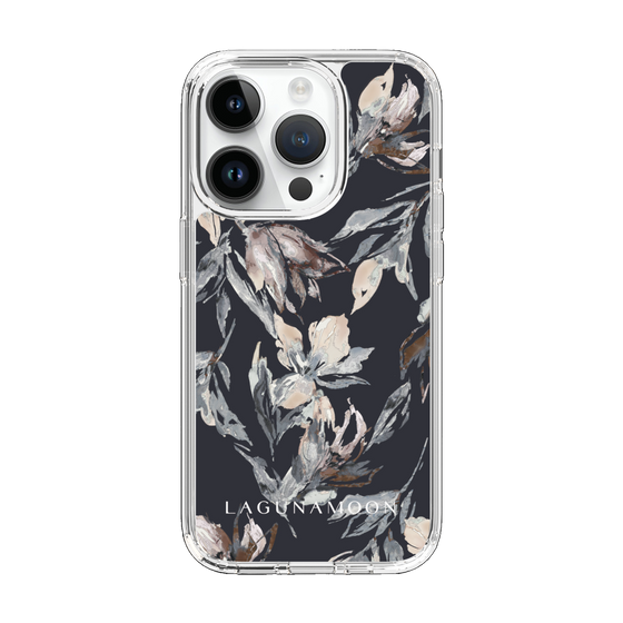 Slim Protection Case［ LAGUNAMOON - NuanceFlower - Navy ］