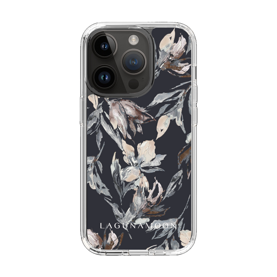 Slim Protection Case［ LAGUNAMOON - NuanceFlower - Navy ］