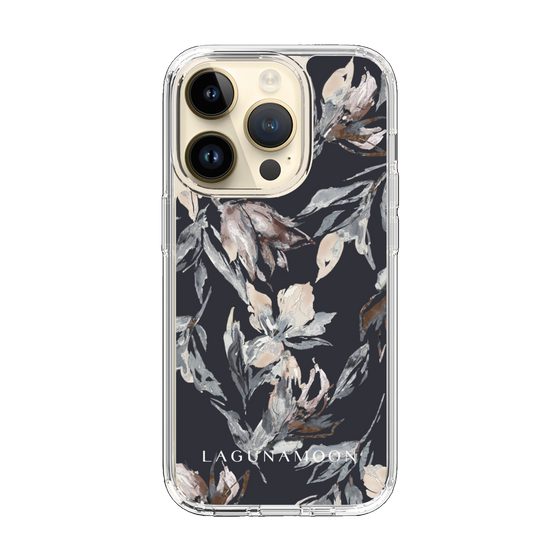 Slim Protection Case［ LAGUNAMOON - NuanceFlower - Navy ］