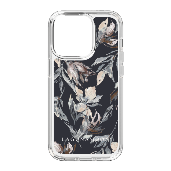 Slim Protection Case［ LAGUNAMOON - NuanceFlower - Navy ］