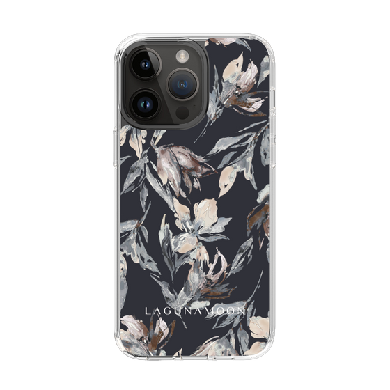 Slim Protection Case［ LAGUNAMOON - NuanceFlower - Navy ］