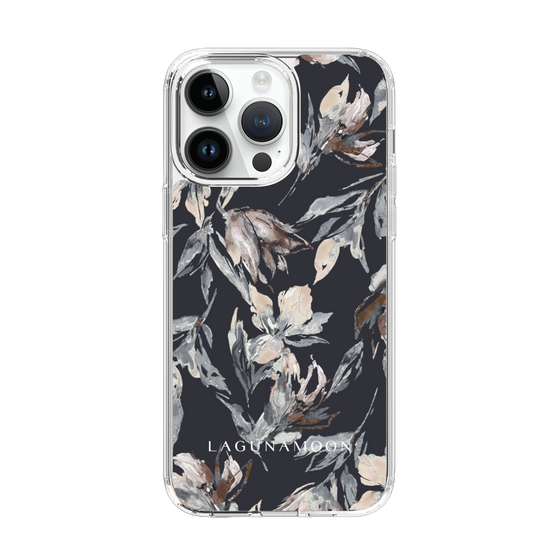 Slim Protection Case［ LAGUNAMOON - NuanceFlower - Navy ］