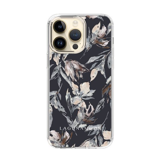 Slim Protection Case［ LAGUNAMOON - NuanceFlower - Navy ］