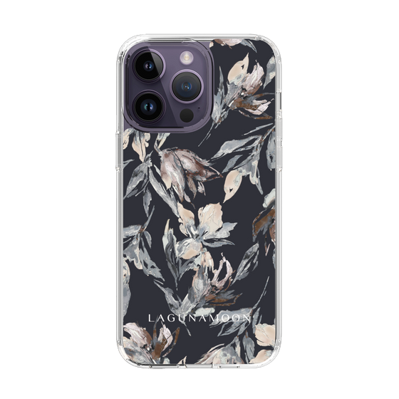 Slim Protection Case［ LAGUNAMOON - NuanceFlower - Navy ］