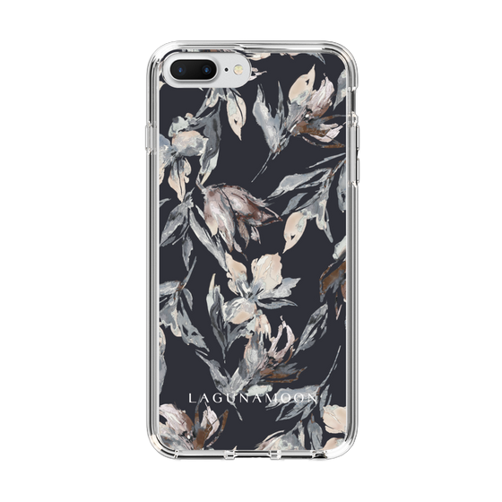 Slim Protection Case［ LAGUNAMOON - NuanceFlower - Navy ］