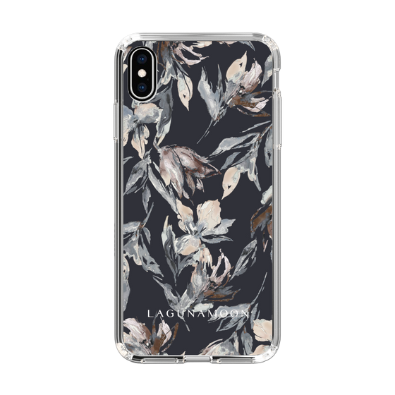 Slim Protection Case［ LAGUNAMOON - NuanceFlower - Navy ］