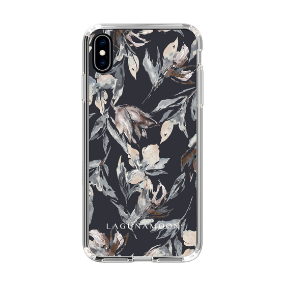 Slim Protection Case［ LAGUNAMOON - NuanceFlower - Navy ］