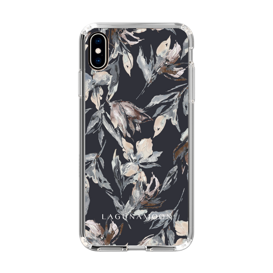 Slim Protection Case［ LAGUNAMOON - NuanceFlower - Navy ］