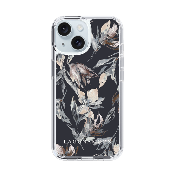 Slim Protection Case［ LAGUNAMOON - NuanceFlower - Navy ］