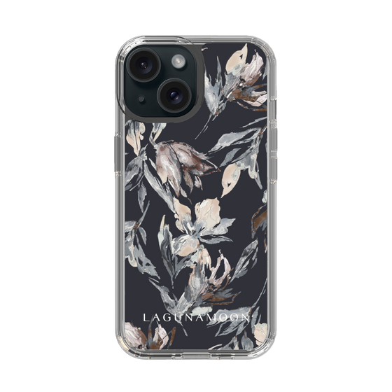 Slim Protection Case［ LAGUNAMOON - NuanceFlower - Navy ］