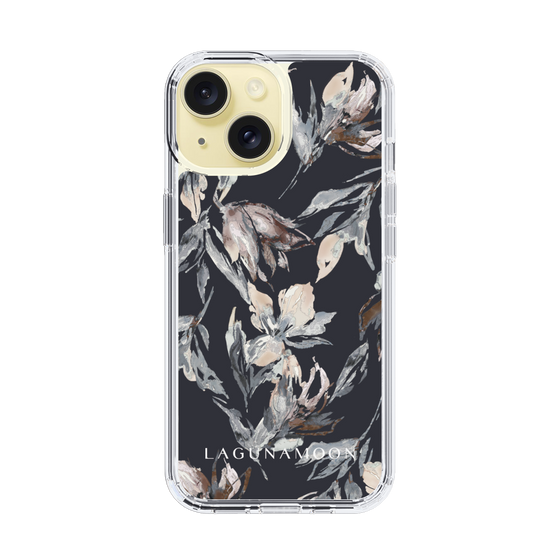 Slim Protection Case［ LAGUNAMOON - NuanceFlower - Navy ］