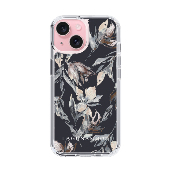 Slim Protection Case［ LAGUNAMOON - NuanceFlower - Navy ］
