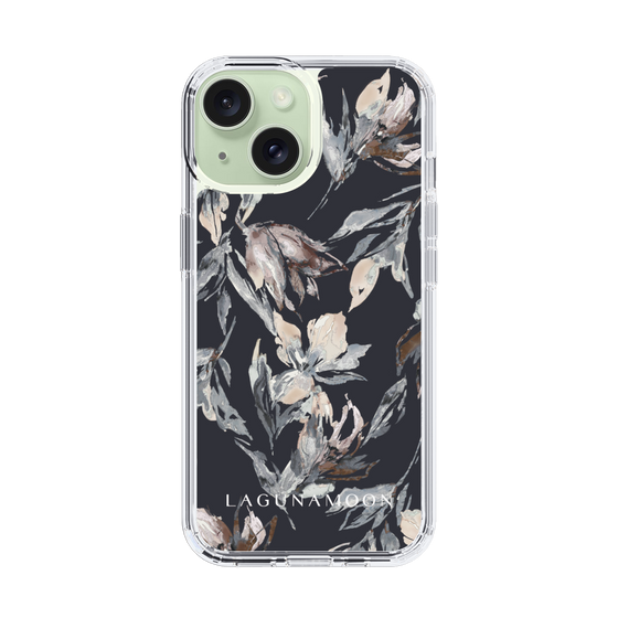 Slim Protection Case［ LAGUNAMOON - NuanceFlower - Navy ］