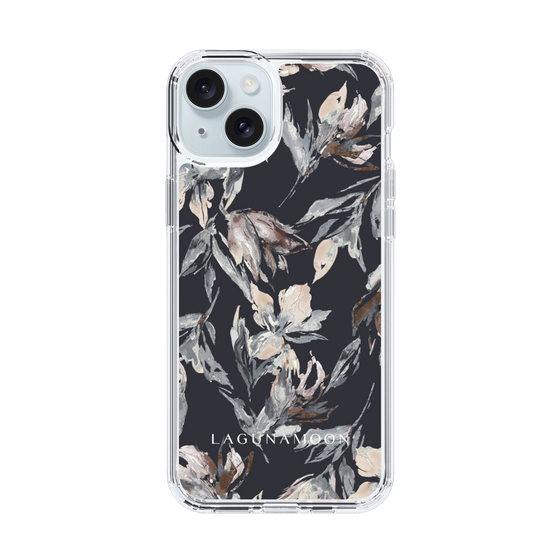 Slim Protection Case［ LAGUNAMOON - NuanceFlower - Navy ］