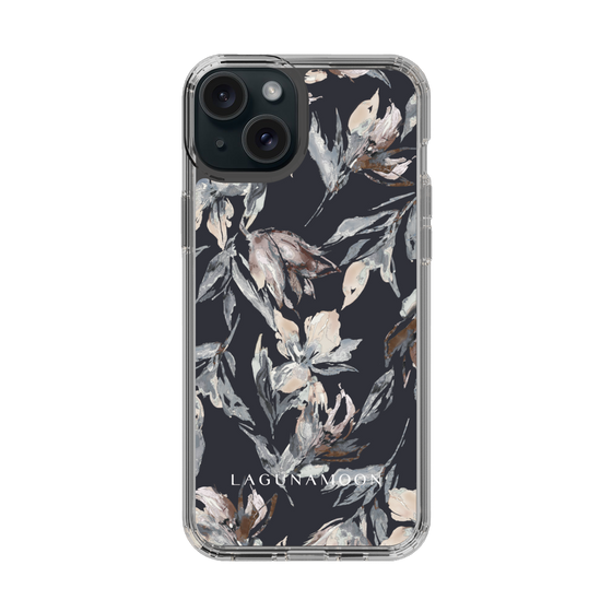 Slim Protection Case［ LAGUNAMOON - NuanceFlower - Navy ］