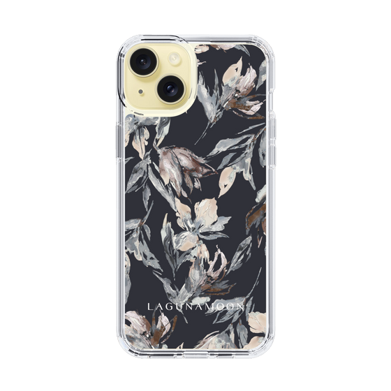 Slim Protection Case［ LAGUNAMOON - NuanceFlower - Navy ］