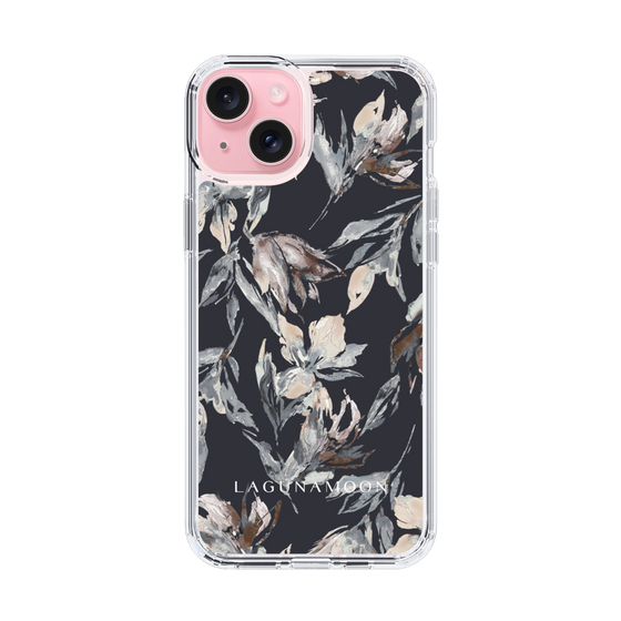 Slim Protection Case［ LAGUNAMOON - NuanceFlower - Navy ］