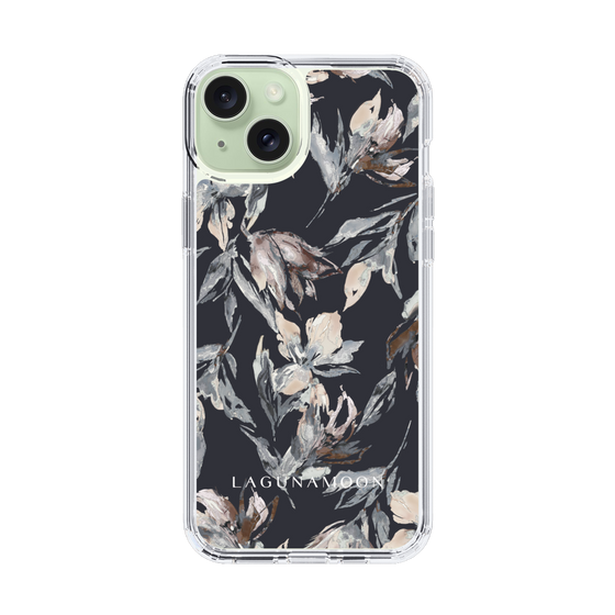 Slim Protection Case［ LAGUNAMOON - NuanceFlower - Navy ］