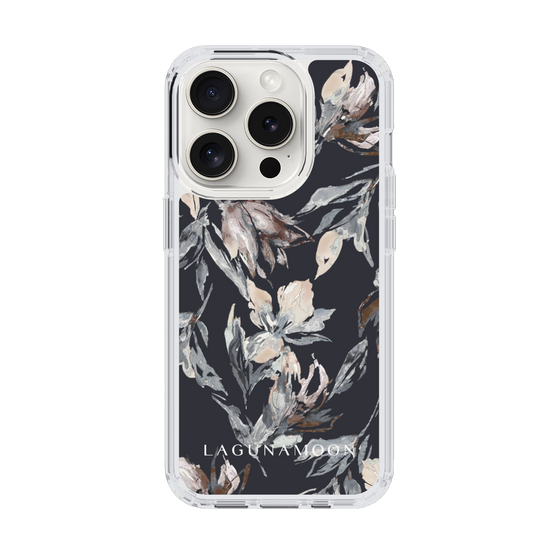 Slim Protection Case［ LAGUNAMOON - NuanceFlower - Navy ］
