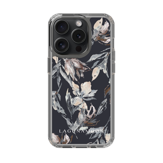 Slim Protection Case［ LAGUNAMOON - NuanceFlower - Navy ］