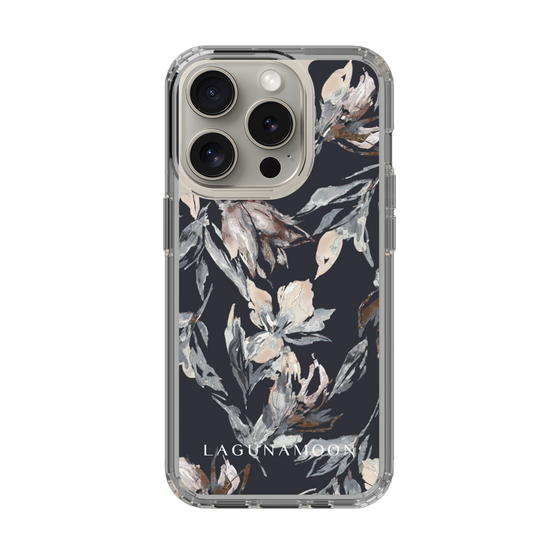 Slim Protection Case［ LAGUNAMOON - NuanceFlower - Navy ］