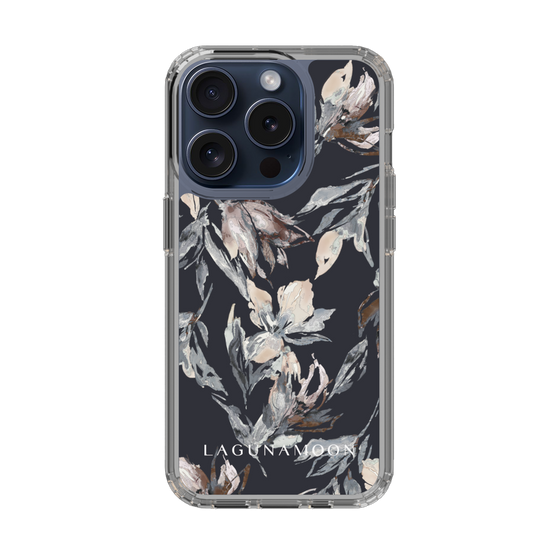 Slim Protection Case［ LAGUNAMOON - NuanceFlower - Navy ］
