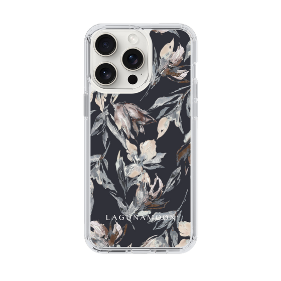 Slim Protection Case［ LAGUNAMOON - NuanceFlower - Navy ］