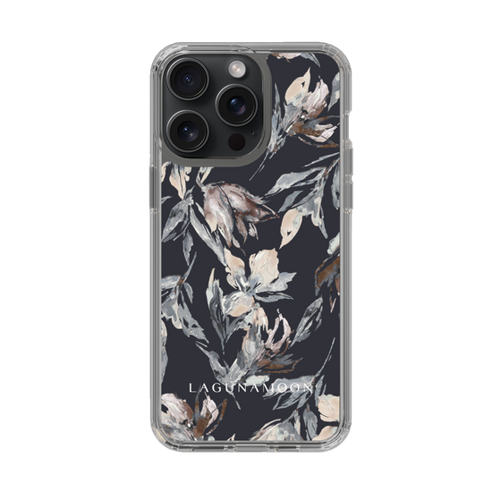 Slim Protection Case［ LAGUNAMOON - NuanceFlower - Navy ］