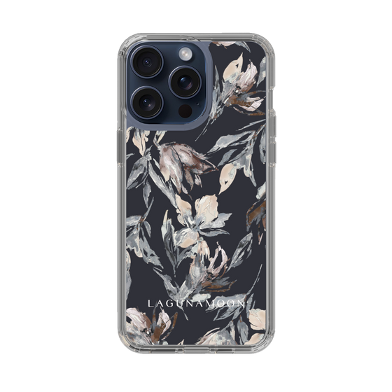 Slim Protection Case［ LAGUNAMOON - NuanceFlower - Navy ］