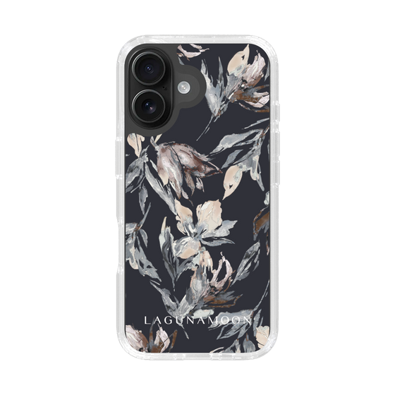 Slim Protection Case［ LAGUNAMOON - NuanceFlower - Navy ］