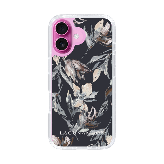 Slim Protection Case［ LAGUNAMOON - NuanceFlower - Navy ］