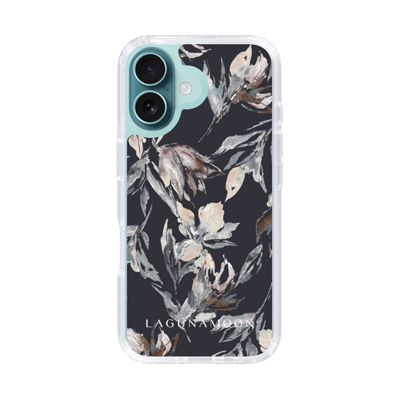 Slim Protection Case［ LAGUNAMOON - NuanceFlower - Navy ］
