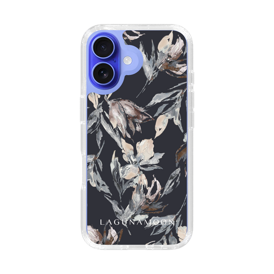 Slim Protection Case［ LAGUNAMOON - NuanceFlower - Navy ］