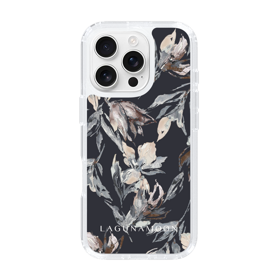Slim Protection Case［ LAGUNAMOON - NuanceFlower - Navy ］