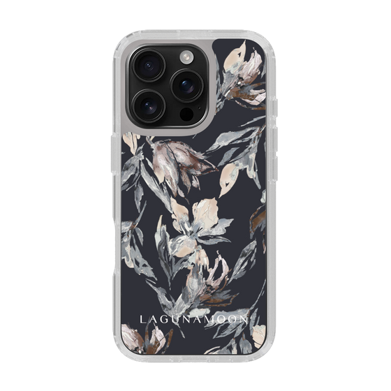 Slim Protection Case［ LAGUNAMOON - NuanceFlower - Navy ］