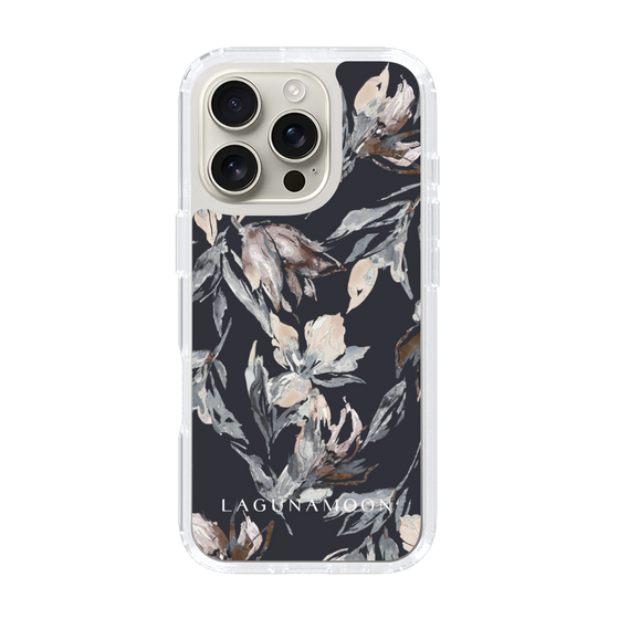 Slim Protection Case［ LAGUNAMOON - NuanceFlower - Navy ］