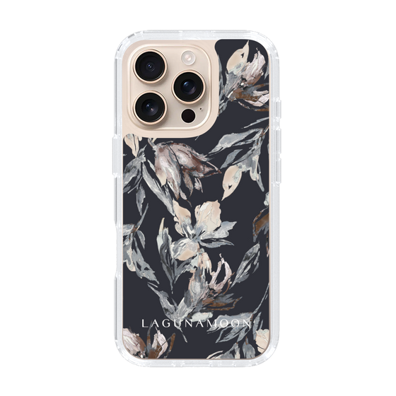 Slim Protection Case［ LAGUNAMOON - NuanceFlower - Navy ］