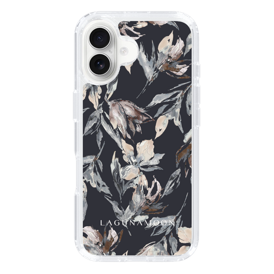 Slim Protection Case［ LAGUNAMOON - NuanceFlower - Navy ］